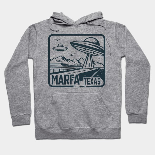 Vintage Marfa Texas UFO Art - Timeless Extraterrestrial Illustration Hoodie by TeeTrendz